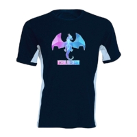 Kép 4/5 - IceBlueBird - Low Poly Dragon oldalsávos férfi póló
