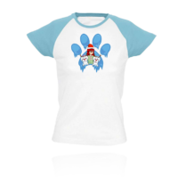 Kép 2/4 - DoggyAndi - Hómancs színes vállú női póló