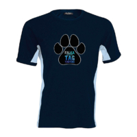 Kép 4/5 - DoggyAndi - Falkatag vagyok oldalsávos férfi póló - Kék logóval
