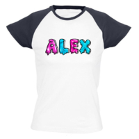 Kép 2/4 - Alex Csigér - ALEX színes vállú női póló