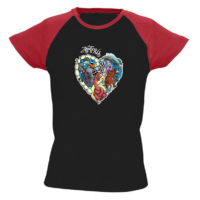 Kép 2/3 - Zállatorvos - Szív alakú logóval - színes vállú női póló