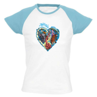 Kép 3/3 - Zállatorvos - Szív alakú logóval - színes vállú női póló