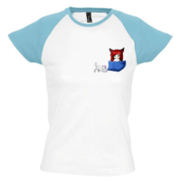 Kép 4/4 - DoggyAndi - Zseblakó színes vállú női póló