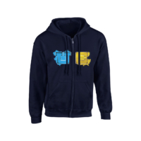 Kép 8/10 - UborCraft - Kék logóval cipzáros kapucnis pulóver