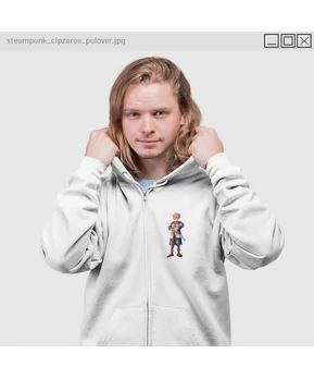 IceBlueBird - Steampunk cipzáros kapucnis pulóver