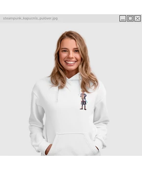 IceBlueBird - Steampunk kapucnis pulóver