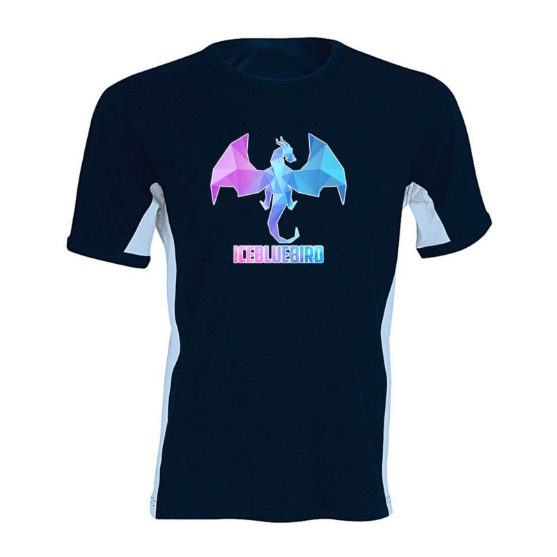 IceBlueBird - Low Poly Dragon oldalsávos férfi póló