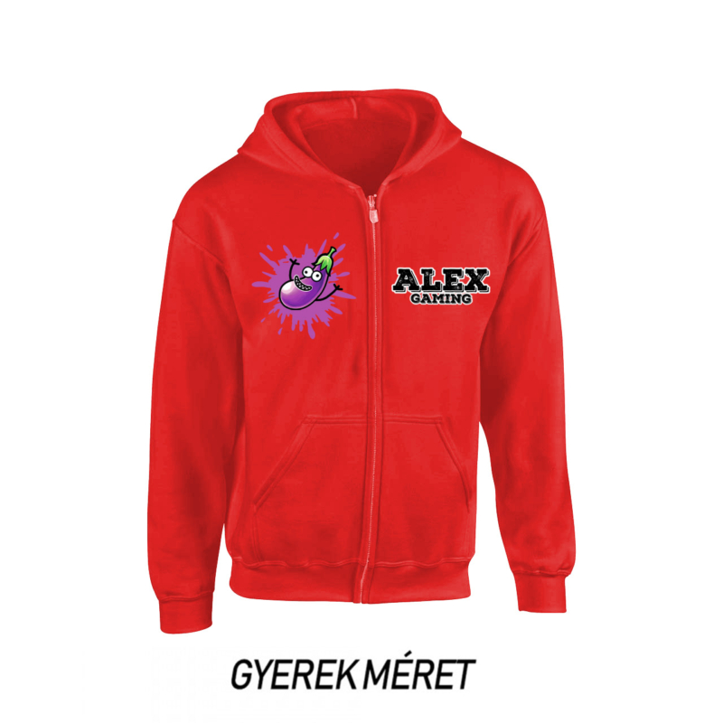 Alex Gaming cipzáros kapucnis gyerek pulóver