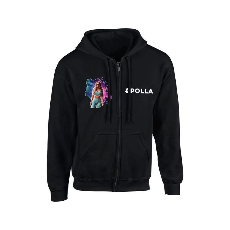 Polla - #Polla cipzáros kapucnis pulóver