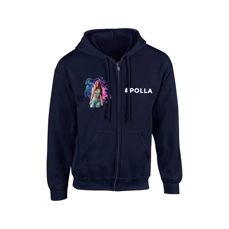 Polla - #Polla cipzáros kapucnis pulóver