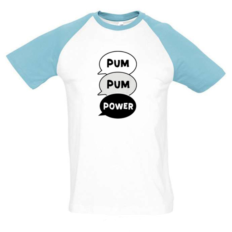 Polla Channel - Pumpum power színes vállú férfi póló