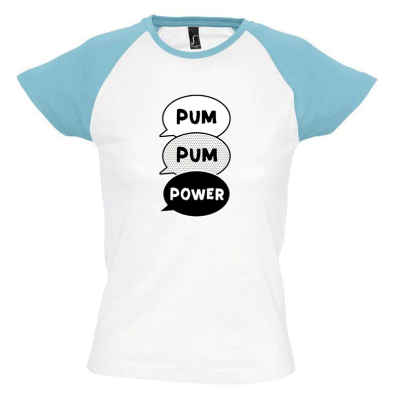 Polla Channel - Pumpum power színes vállú női póló