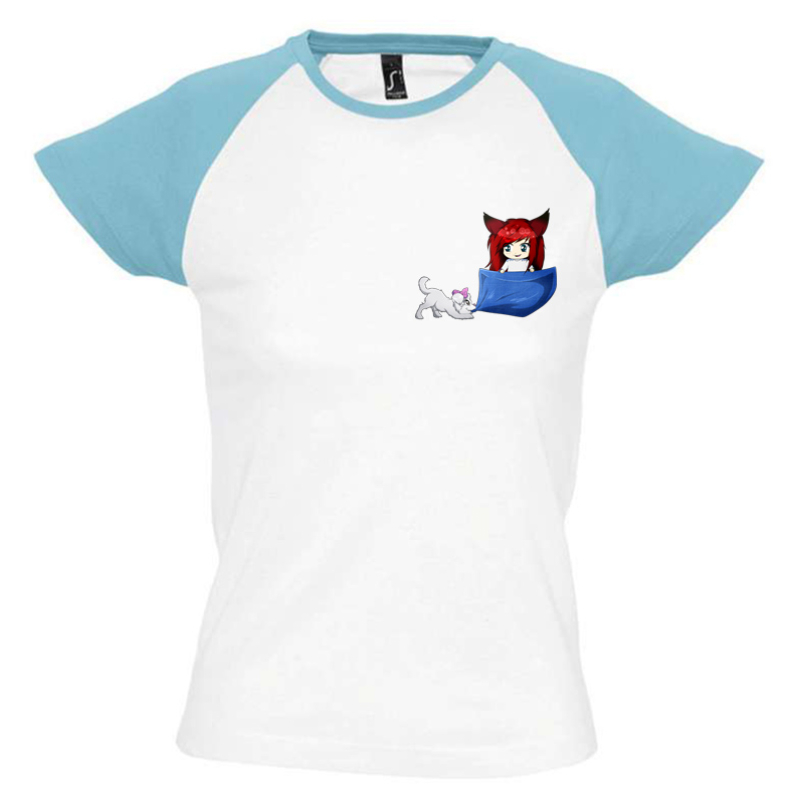 DoggyAndi - Zseblakó színes vállú női póló