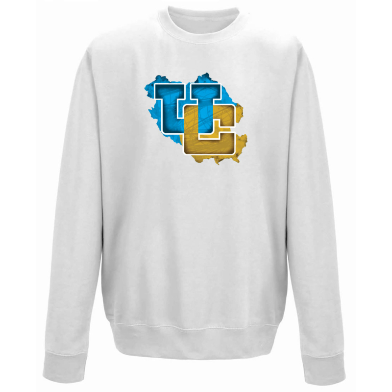 UborCraft - kék logóval PRÉMIUM környakú pulóver